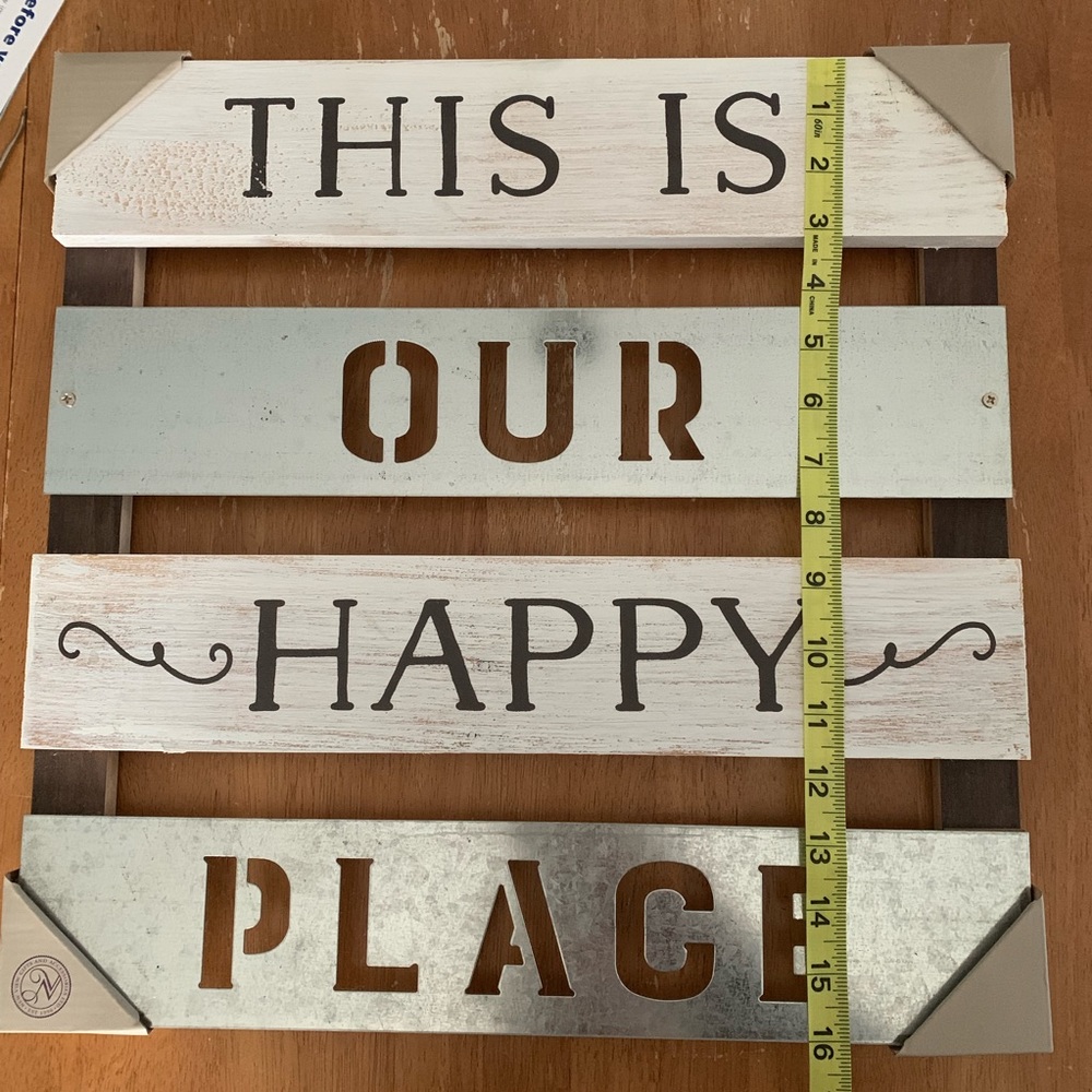 16 x 16” “Happy Place” wall decor - Picture 2 of 3